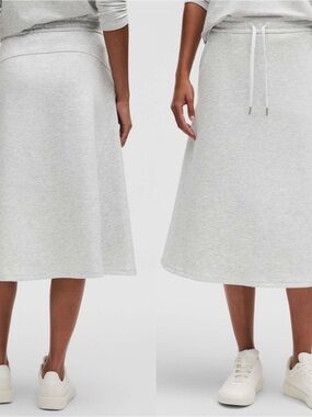 Lululemon Modal-Blend High-Rise A-Line Midi Skirt Sz M